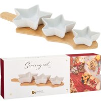 Weihnachtliches 4-teiliges Servierset mit Tablett & 3...