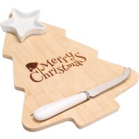Weihnachtliches Käsebrett mit Messer und Dipschale...