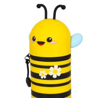 Legami 2-in-1 Mäppchen BIENE aus Silikon - Kawaii Federmäppchen, Tisch Stiftehalter, Federtasche