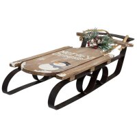 Design Deko Schlitten aus Holz "Merry Christmas" 50 cm - Nostalgie Schlitten, Winterdeko, Deko Skihütte, Weihnachtsdeko, Winter Dekoration