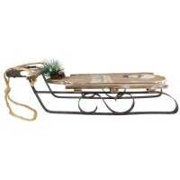 Design Deko Schlitten aus Holz "Merry Christmas" 50 cm - Nostalgie Schlitten, Winterdeko, Deko Skihütte, Weihnachtsdeko, Winter Dekoration