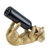 Flaschenhalter Hund Dackel mit Krone, gold - Skulptur,...