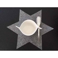 3er Set Tischset Stern XL (40cm) schwarz, grau, weiss -...