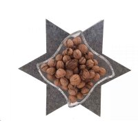 3er Set Tischset Stern XL (40cm) schwarz, grau, weiss - Platzmatte, Platzset, Tischmatte Weihnachten