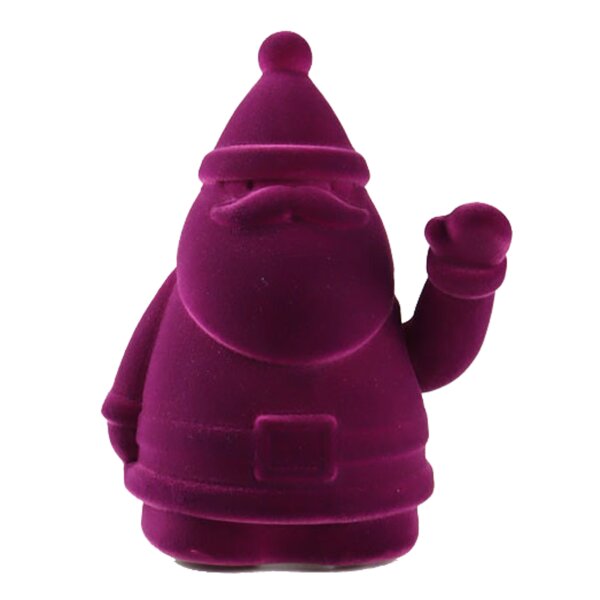 Winkefigur Santa Claus Beere H:17 cm - Wichtelfigur Beflockt mit Winke-Funktion, Weihnachtsmann, Winkewichtel Weihnachten, Weihnachtsdeko