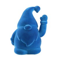 Winkefigur Wichtel Blau H:16,5 cm, Wichtelfigur Beflockt...