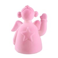 Winkefigur Engel Rosa H:16 cm - Wichtelfigur Beflockt mit...