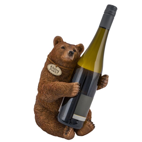Flaschenhalter Bär, braun (Bärendurst) - Bären Skulptur, Wein Flaschen Halter, Flaschenständer, Geschenkidee