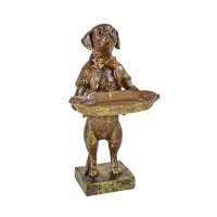 Dekofigur Hund mit Schale H: 28 cm - Frühlingsdeko,...