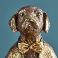 Dekofigur Hund mit Schale H: 28 cm - Frühlingsdeko, Kartenhalter, Deko, Osterdeko, Dekoration Ostern