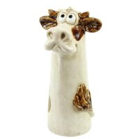 Zaunhocker Kuh braun-weiss H:20 cm aus Keramik - Zaun...