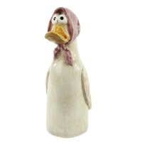Zaunhocker Ente mit Kopftuch H:21 cm aus Keramik - Zaun...