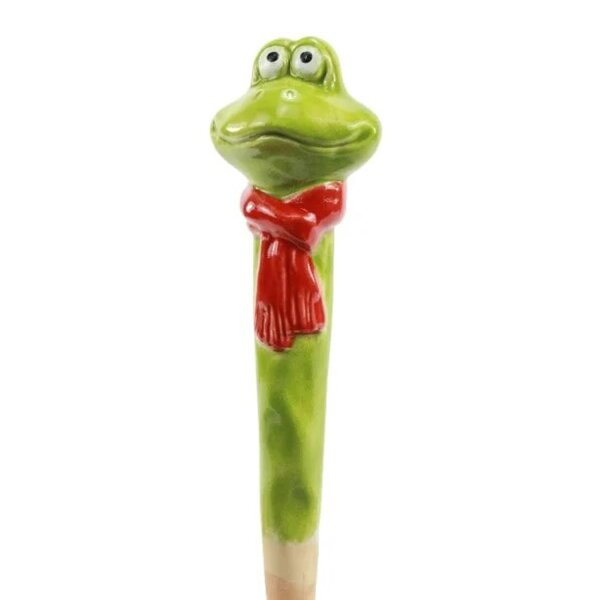 Gartenstecker Frosch H:23,6 cm aus Keramik - Blumenstecker, Beetstecker, Deko Garten Frösche, Tierfigur, Gartendeko, Gartenfigur