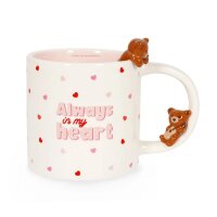 Legami Tasse Becher TEDDY BÄR Too cute to handle aus Steingut - Kaffee Tassen Herz Liebe, Geschenk Valentinstag, Kaffeebecher, Kaffeetasse, Teetasse