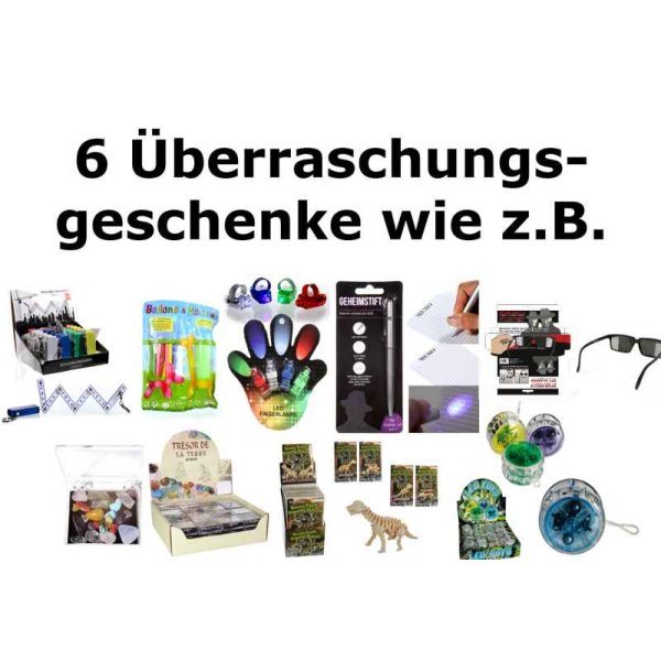 6x Kindergeschenke JUNGEN für große Geschenktüten - Mitgebsel / Give away Kindergeburtstag