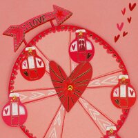Legami Glückwunschkarte mit drehbarem Riesenrad Love Wheel - Valentinsgeschenk Karte mit rotierender Applikation, Liebesbrief, Liebe, Liebesbeweis, Geschenk Valentinstag