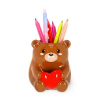 Legami Stiftehalter TEDDY BÄR aus Keramik - Desk Friends, Halter für Stifte, Utensilien, Deko für Schreibtisch, Büro