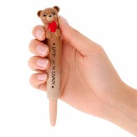Legami Squishy Gelstift Squeezies TEDDY BÄR mit Herz Always in my heart - Gel Pen zum Drücken & Quetschen - Stift, Schreibstift, Gelschreiber