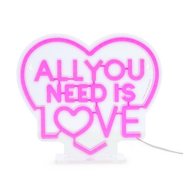 Legami LED Lampe mit Neoneffekt All you need its love - Its a sign - Tischlampe, Deko Lampe, Schreibtischlampe, Dekoration, Herz, Geschenk Valentinstag, Liebesbeweis