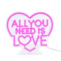 Legami LED Lampe mit Neoneffekt All you need its love - Its a sign - Tischlampe, Deko Lampe, Schreibtischlampe, Dekoration, Herz, Geschenk Valentinstag, Liebesbeweis