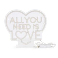 Legami LED Lampe mit Neoneffekt All you need its love - Its a sign - Tischlampe, Deko Lampe, Schreibtischlampe, Dekoration, Herz, Geschenk Valentinstag, Liebesbeweis