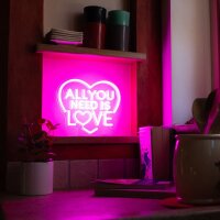 Legami LED Lampe mit Neoneffekt All you need its love - Its a sign - Tischlampe, Deko Lampe, Schreibtischlampe, Dekoration, Herz, Geschenk Valentinstag, Liebesbeweis