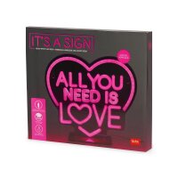 Legami LED Lampe mit Neoneffekt All you need its love - Its a sign - Tischlampe, Deko Lampe, Schreibtischlampe, Dekoration, Herz, Geschenk Valentinstag, Liebesbeweis