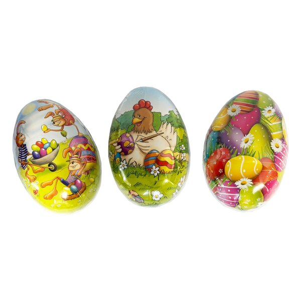 Osterei aus Pappe zum Befüllen (3er Set) 12x8 cm - Osterdeko, Ostern, Füllei, Papp Ei, Geschenktüte