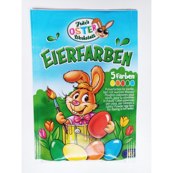 Eierfarben Ostern 5 Pulverfarben - Eierfärben mit warmem Wasser - Osterei, Eier Farben, Osterdeko, Eierfarbe, Oster Nest, Eier färben