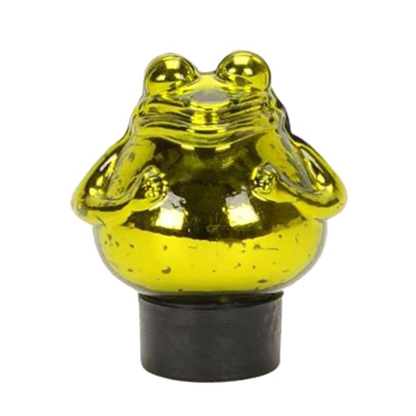 Frosch 9x10 cm aus grünem Glas schwimmend als Teich Deko - Deko für Vogeltränke, Fische, Gartenteich, Schwimmtiere, Gartendeko