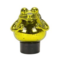 Frosch 9x10 cm aus grünem Glas schwimmend als Teich Deko - Deko für Vogeltränke, Fische, Gartenteich, Schwimmtiere, Gartendeko