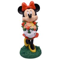 Deko 3D Disney Gartenfigur Minnie Mouse mit Blumen H:20,4...
