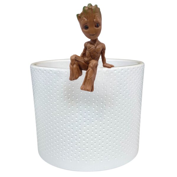 Blumentopf Deko Anhänger Baumwesen Groot 10x6 cm aus Kunststoff - Disney Topf Anhänger Marvel Universum, Pot Buddy, Topfhänger, moderner Deko Stil für Fans, Gartendekoration