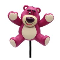 Gartenstecker 3D Teddybär Lotso H:37 cm aus Pixars Toy Story - Disney Blumenstecker, moderner Deko Stil, Gartendeko, Dekofigur für den Garten