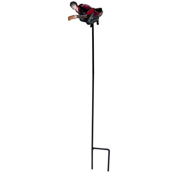 Gartenstecker 3D Harry Potter auf Besen H:37 cm - Blumenstecker Zauberer, moderner Deko Stil, Gartendeko, Dekofigur für den Garten