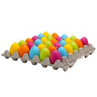 Eikerzen Ostern H:6 cm (30er Set) im Tray bunt - Kerze...