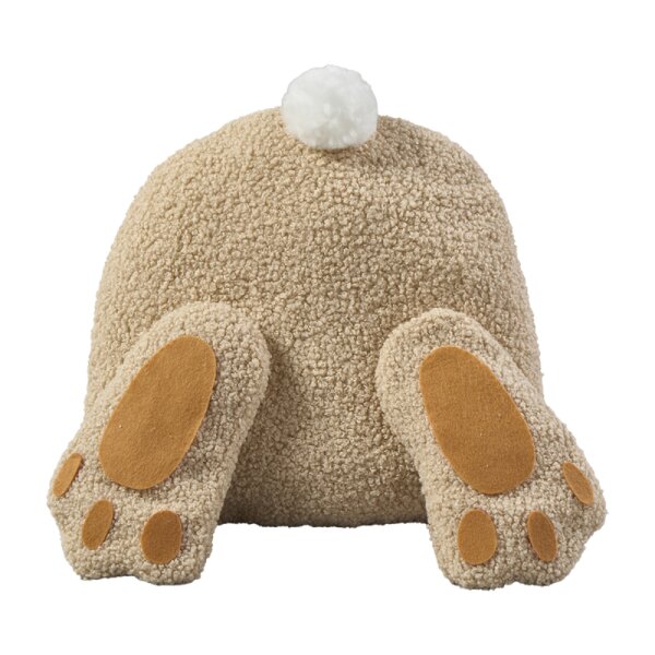 Deko Plüsch Kissen Hase Pummelschwänzchen 30x32 cm in braun - Sofakissen Hasen Popo, Osterhase, Dekokissen, Zierkissen, Ostern, Frühling