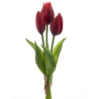 Tulpenbund mit 3 Tulpen rot H:25 cm künstlich, aber...