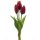 Tulpenbund mit 3 Tulpen rot H:25 cm künstlich, aber wie echt - Tulpenbündel, Tulpenstrauß, Tischdeko Frühling, Ostern Blumen, Osterdeko