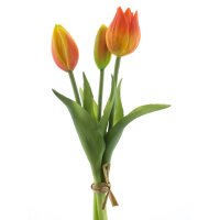 Tulpenbund mit 3 Tulpen gelb-orange H:25 cm...