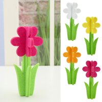 Filz Blume zum Stellen (4er Set) H:30 cm weiss, orange,...