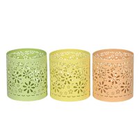 Windlicht Frühling Blüten (3er Set) H:10 cm...