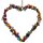 Drahtherz / Perlenherz bunt zum Aufhängen 16x16 cm - Herz aus Draht, Fensterdeko Liebe, Muttertag, Hochzeitstag