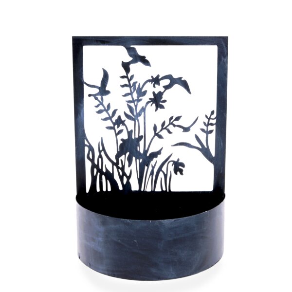 Pflanzkorb Vögel H: 29 cm aus Metall - Pflanzgefäß Garten, Gartendeko, Pflanztopf, Blumentopf, Dekoration für Terrasse und Balkon