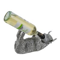 Flaschenhalter Yak Hochlandrind, silber - Skulptur, Wein...
