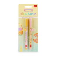 Legami Gelstift Lovely Friends HOPPY EASTER (2er Set) Osterhase und Küken - Gel Pen mit abnehmbarer Tier Deko, Stift, Schreibstift, Gelschreiber