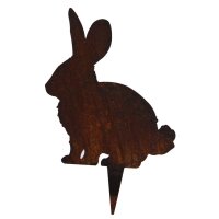 Gartenstecker Niedlicher Hase sitzend 22x14 cm im Rost...