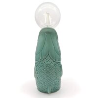 Lucia LED Tischleuchte Fisch, türkis H:17 cm mit Keramiksockel, batteriebetrieben - Maritime Tischlampe, Lampe, Moderner Deko Stil maritim, Tierleuchte