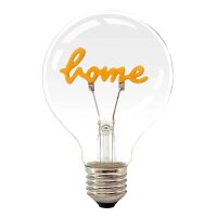 Lucia Tischleuchte mit LED-Lampe "Home" in gelb und Betonoptiksockel H:18 cm, batteriebetrieben - Tischlampe Liebe, Lampe, Moderner Deko Stil , Tischdeko