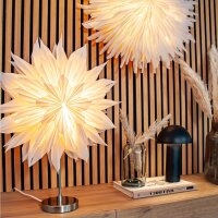 Stella-Dalia handgemachter Leuchtstern aus Papier D:60 cm in weiß - Stella Lightz Papierblüte, Papierblume, Hängedekoration, Moderner Deko Stil, Dekoration Frühjahr Sommer, Geschenkidee